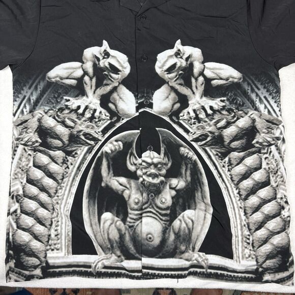 Vintage Dragonfly Gargoyle Shirt XL Black Gothic Demon Obscene Rare Y2K - Picture 2 of 8